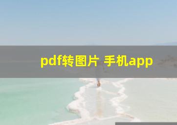 pdf转图片 手机app